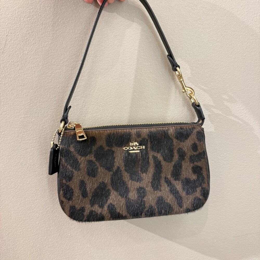 New‼️Coach Nolita 19 In Haircalf With Leopard Print CFU92 Dark Leopard
